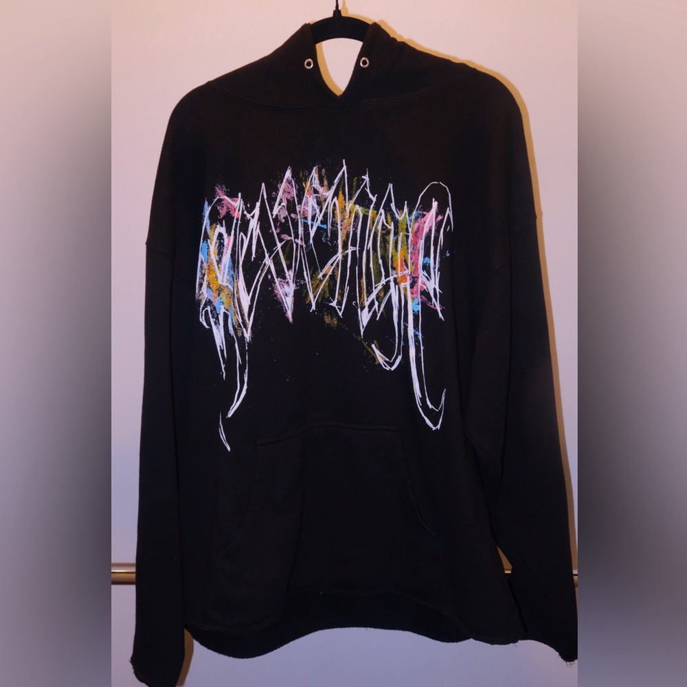 Revenge Clothing Black Hoodie with Multicolor Graphic